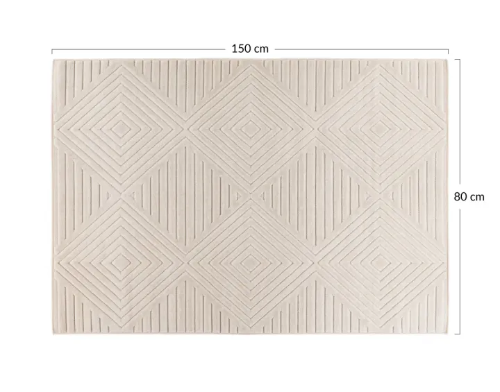 Tapis rectangulaire motif géométrique intérieur et extérieur blanc Rio