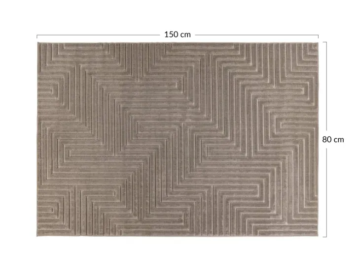 Tapis rectangulaire motif graphique intérieur et extérieur taupe Rio