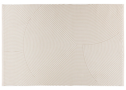 Tapis rectangulaire motif abstrait beige Telio