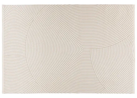 Tapis rectangulaire motif abstrait beige Telio