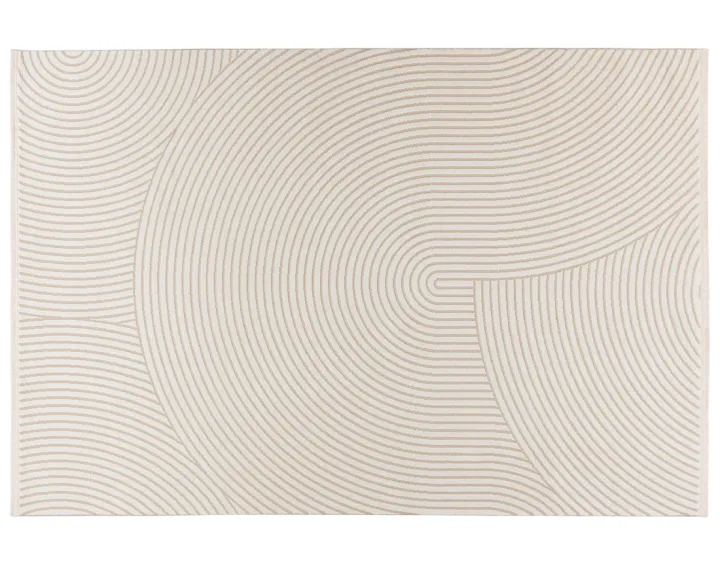 Tapis rectangulaire motif abstrait beige Telio