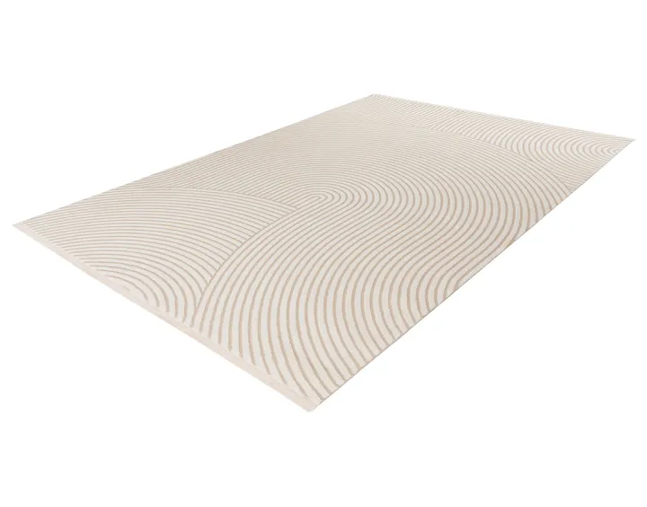 Tapis rectangulaire motif abstrait beige Telio