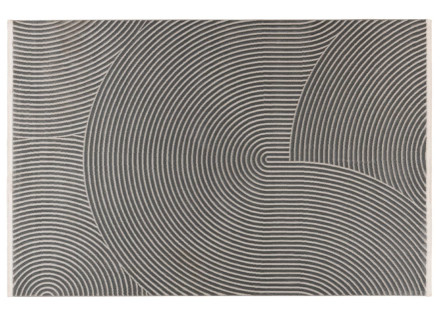 Tapis rectangulaire motif abstrait gris anthracite