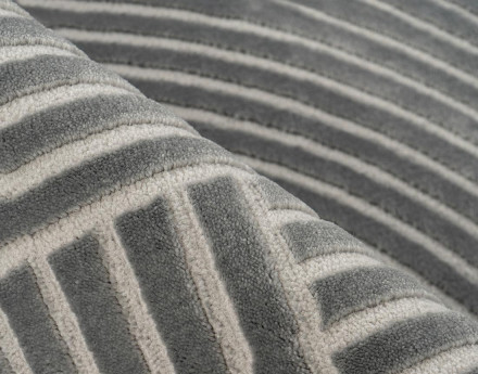 Tapis rectangulaire motif abstrait gris anthracite