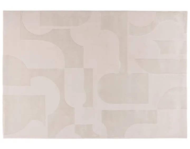 Tapis rectangulaire motif bohème beige Telio