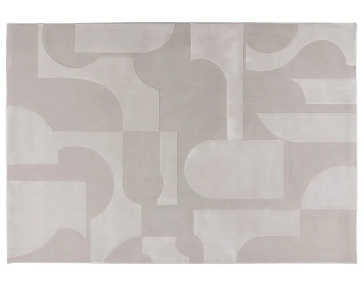 Tapis rectangulaire motif bohème taupe Telio