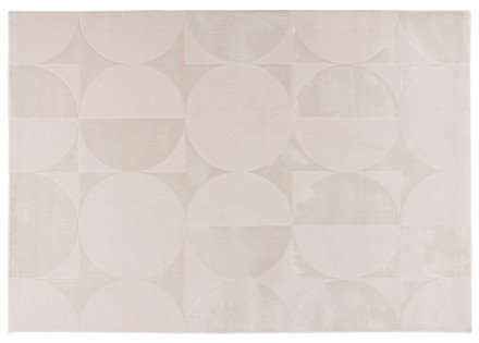 Tapis rectangulaire motif géométrique beige Telio