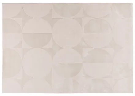 Tapis rectangulaire motif géométrique beige Telio