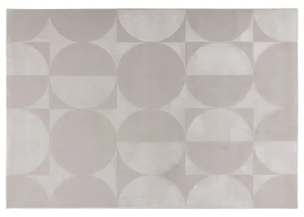 Tapis rectangulaire motif géométrique taupe Telio