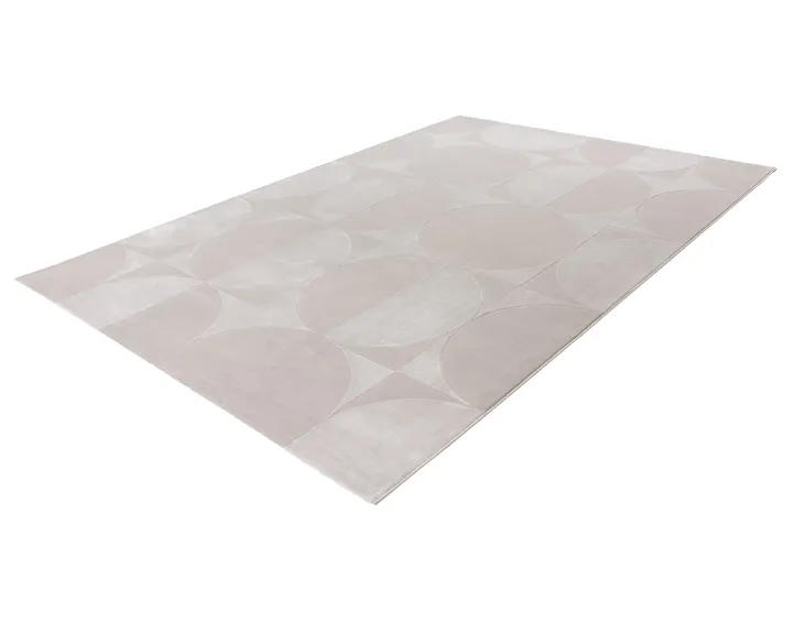 Tapis rectangulaire motif géométrique taupe Telio