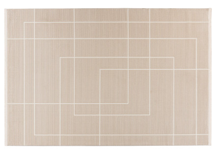 Tapis rectangulaire motif graphique beige Telio