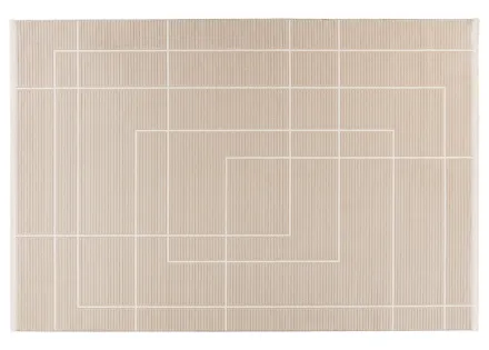 Tapis rectangulaire motif graphique beige Telio