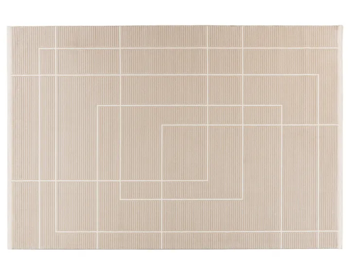 Tapis rectangulaire motif graphique beige Telio