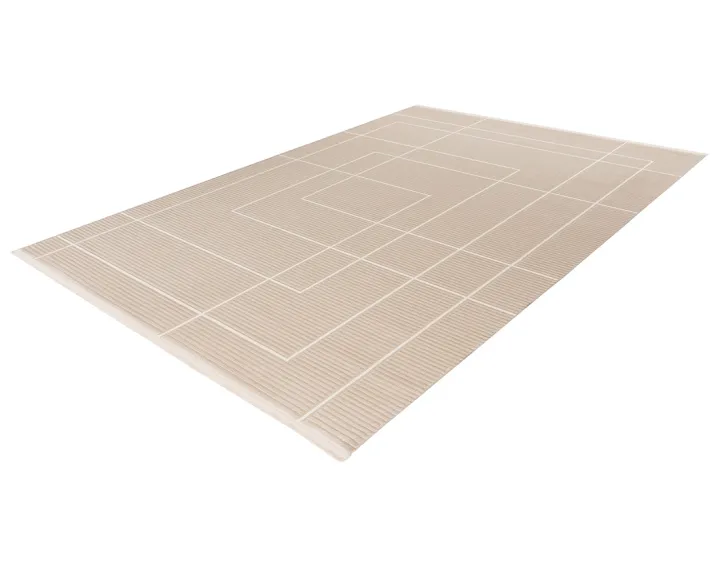 Tapis rectangulaire motif graphique beige Telio