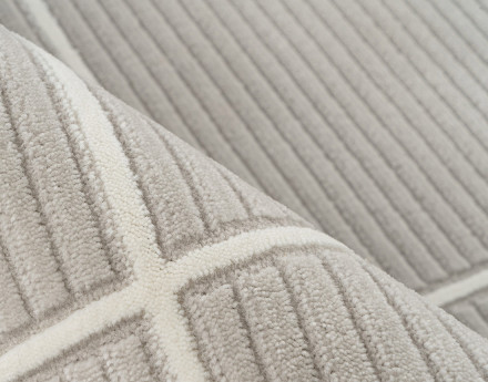 Tapis rectangulaire motif graphique taupe Telio