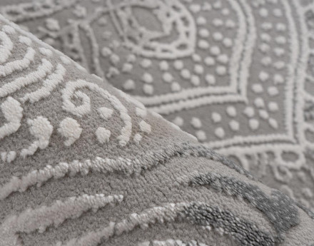 Tapis rectangulaire motif oriental gris anthracite Telio