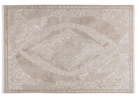 Tapis rectangulaire motif oriental taupe Telio