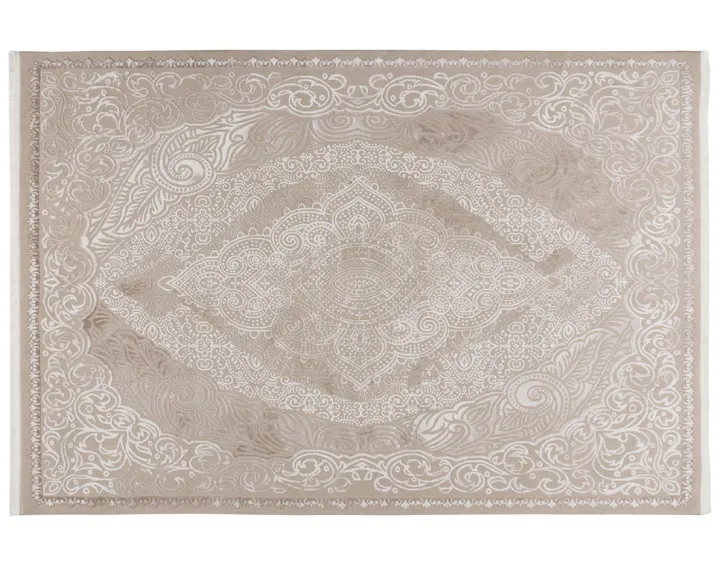 Tapis rectangulaire motif oriental taupe Telio