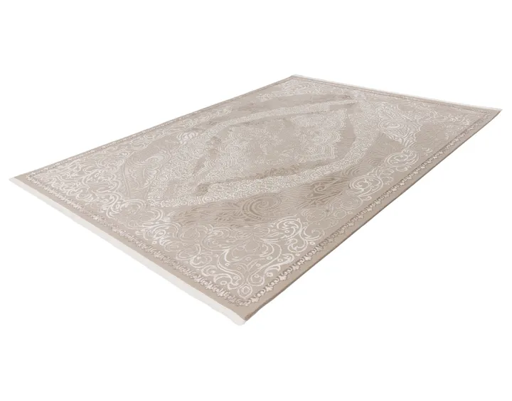 Tapis rectangulaire motif oriental taupe Telio