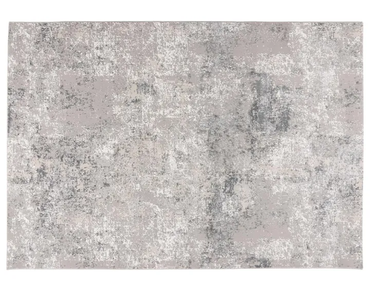 Tapis rectangulaire motif relief gris Telio