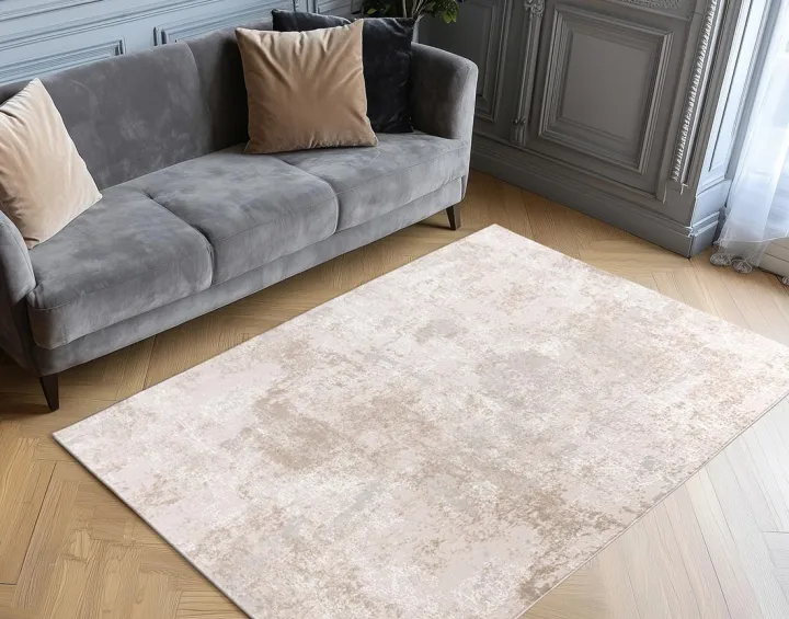 Tapis rectangulaire motif relief taupe Telio