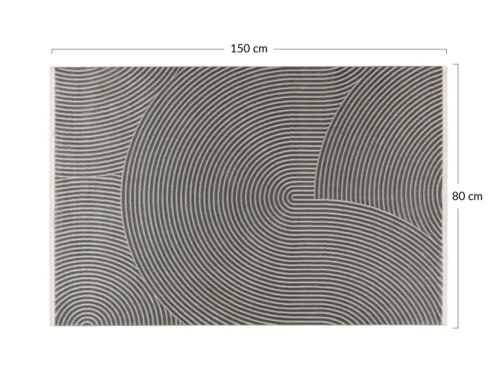 Tapis rectangulaire motif abstrait gris anthracite