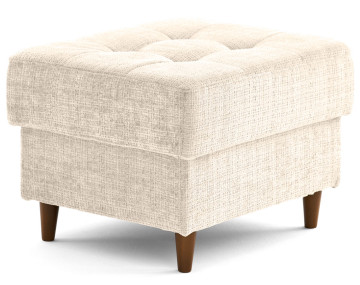 Pouf en velours texturé pieds en bois Anna