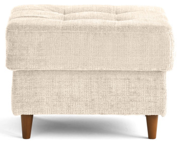 Pouf en velours texturé pieds en bois Anna