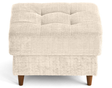 Pouf en velours texturé pieds en bois Anna