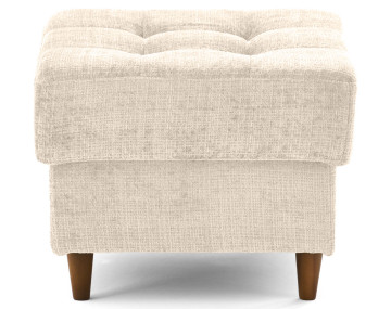 Pouf en velours texturé pieds en bois Anna