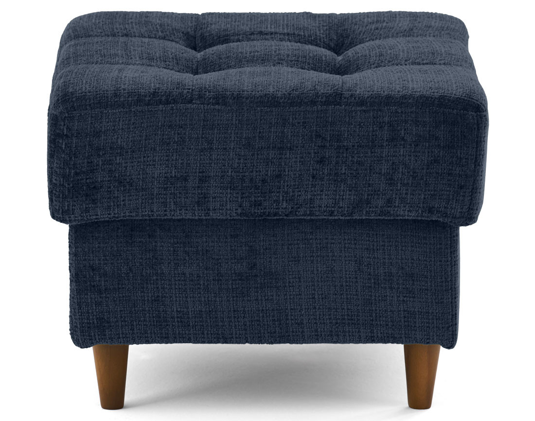 Pouf en velours texturé pieds en bois Anna