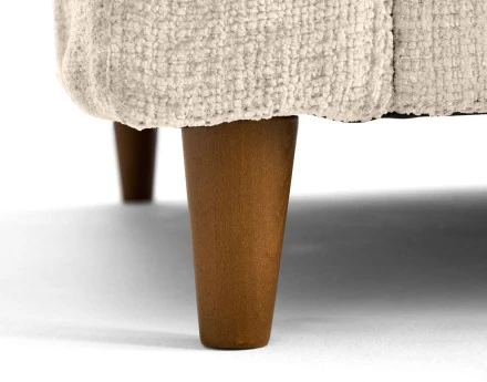 Pouf en velours texturé pieds en bois Anna