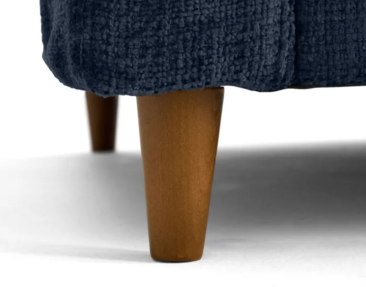 Pouf en velours texturé pieds en bois Anna