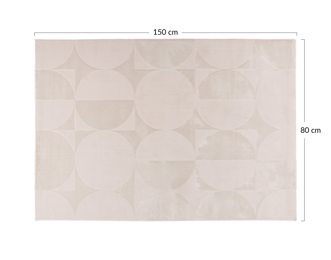 Tapis rectangulaire motif géométrique beige Telio