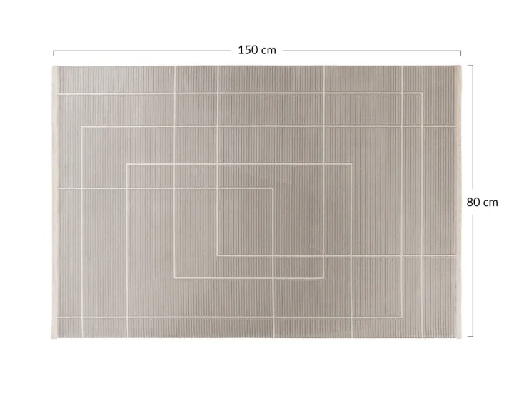 Tapis rectangulaire motif graphique taupe Telio