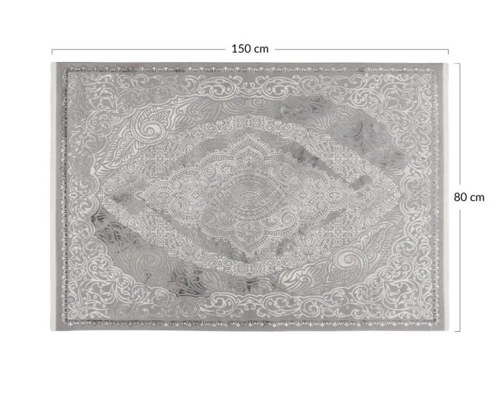 Tapis rectangulaire motif oriental gris anthracite Telio