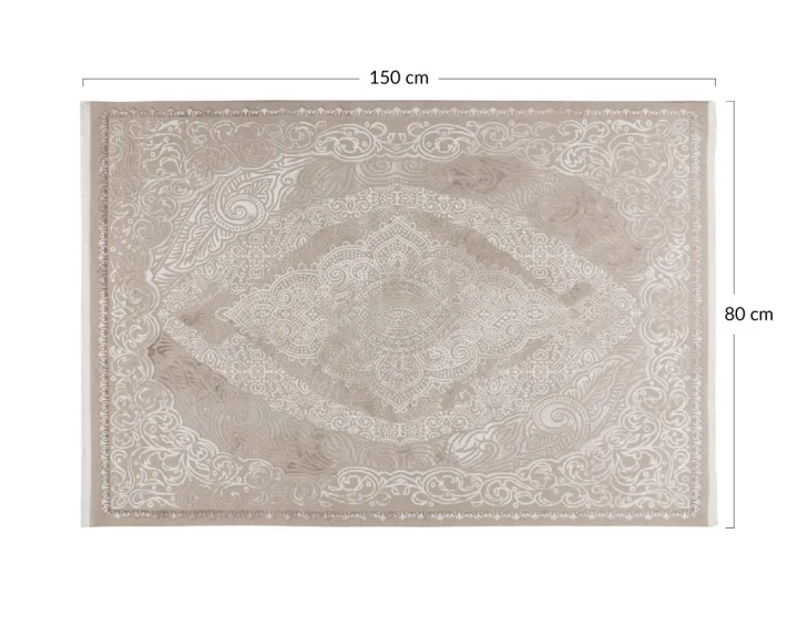 Tapis rectangulaire motif oriental taupe Telio