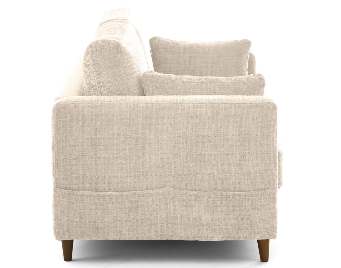 Canapé droit 2 places avec poche en velours texturé Anna Canapé droit 2 places avec poche en velours texturé Anna