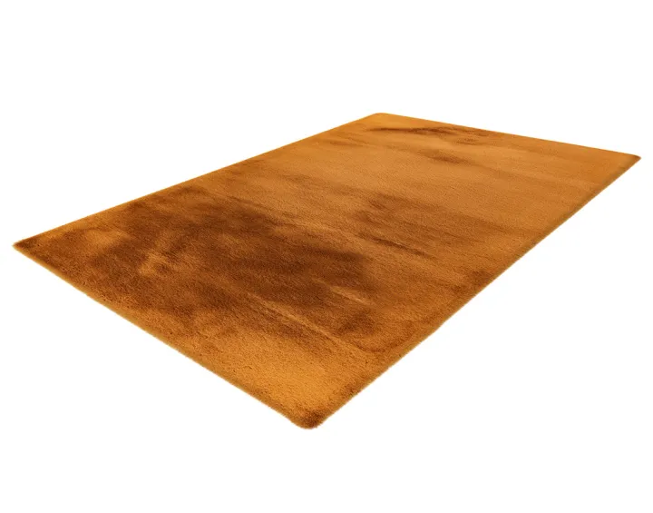 Tapis rectangulaire fausse fourrure orange Joy