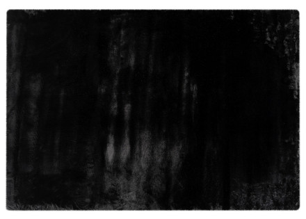 Tapis rectangulaire fausse fourrure noir Joy