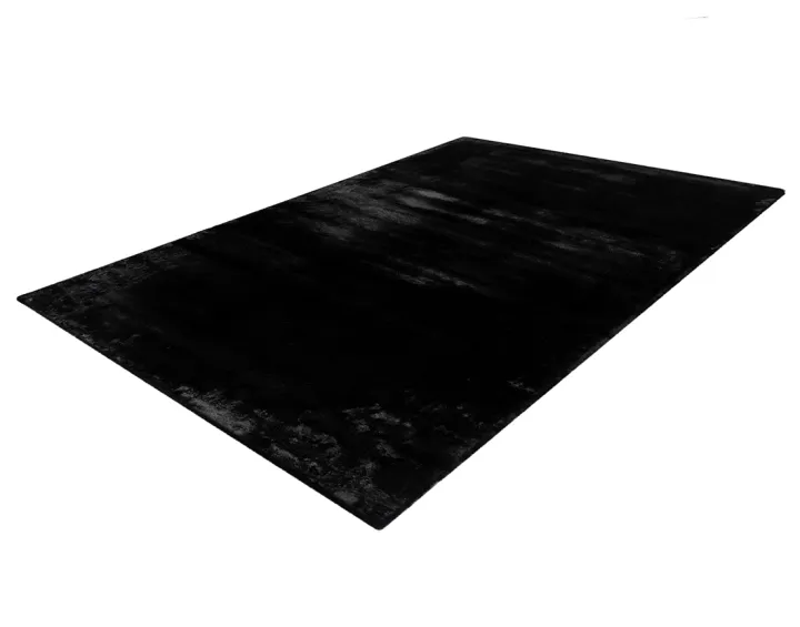 Tapis rectangulaire fausse fourrure noir Joy