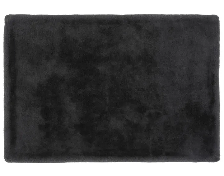 Tapis rectangulaire fausse fourrure gris anthracite Joy