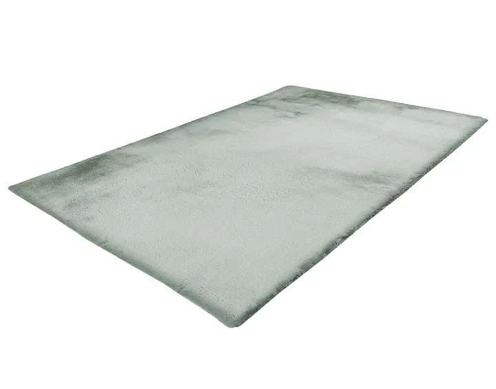 Tapis rectangulaire fausse fourrure vert sauge Joy