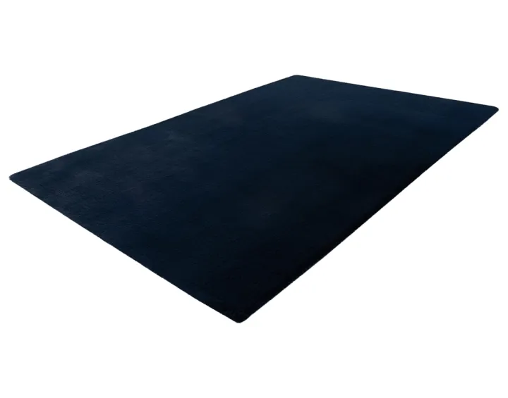 Tapis rectangulaire fausse fourrure bleu Joy