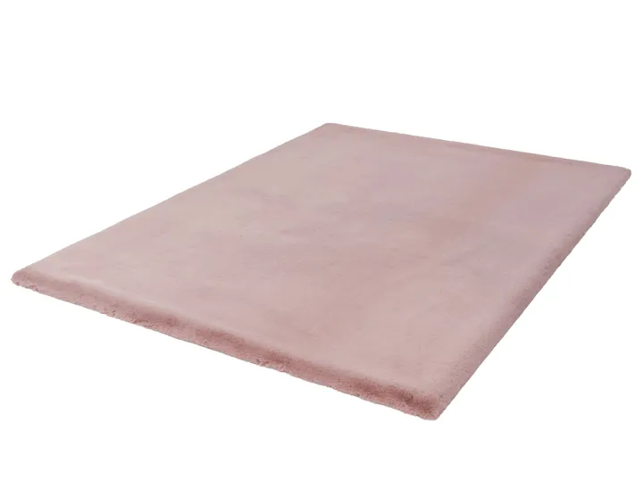 Tapis rectangulaire fausse fourrure rose Joy