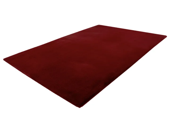 Tapis rectangulaire fausse fourrure rouge Joy