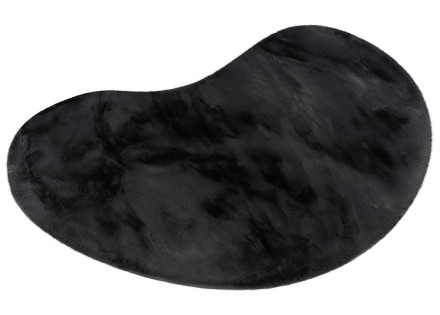 Tapis organique fausse fourrure gris anthracite Joy