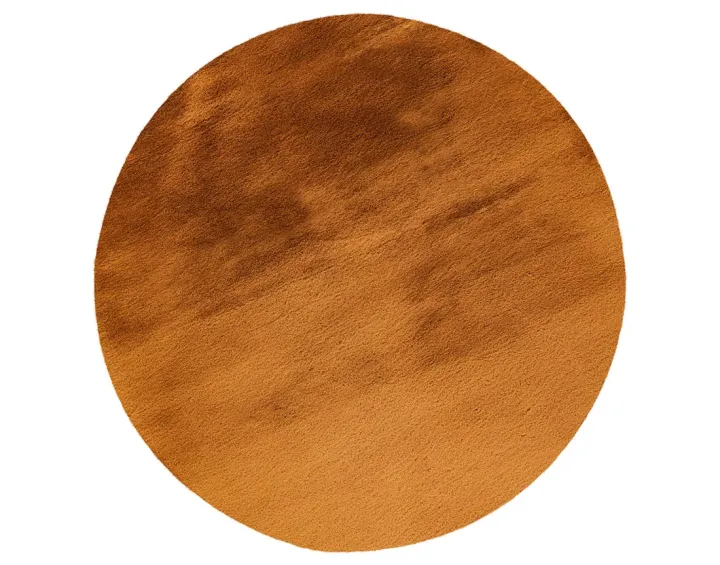 Tapis rond fausse fourrure orange Joy