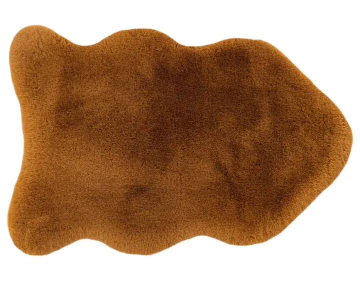 Tapis organique fausse fourrure orange Bear