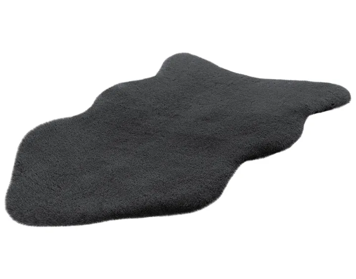 Tapis organique fausse fourrure gris anthracite Bear